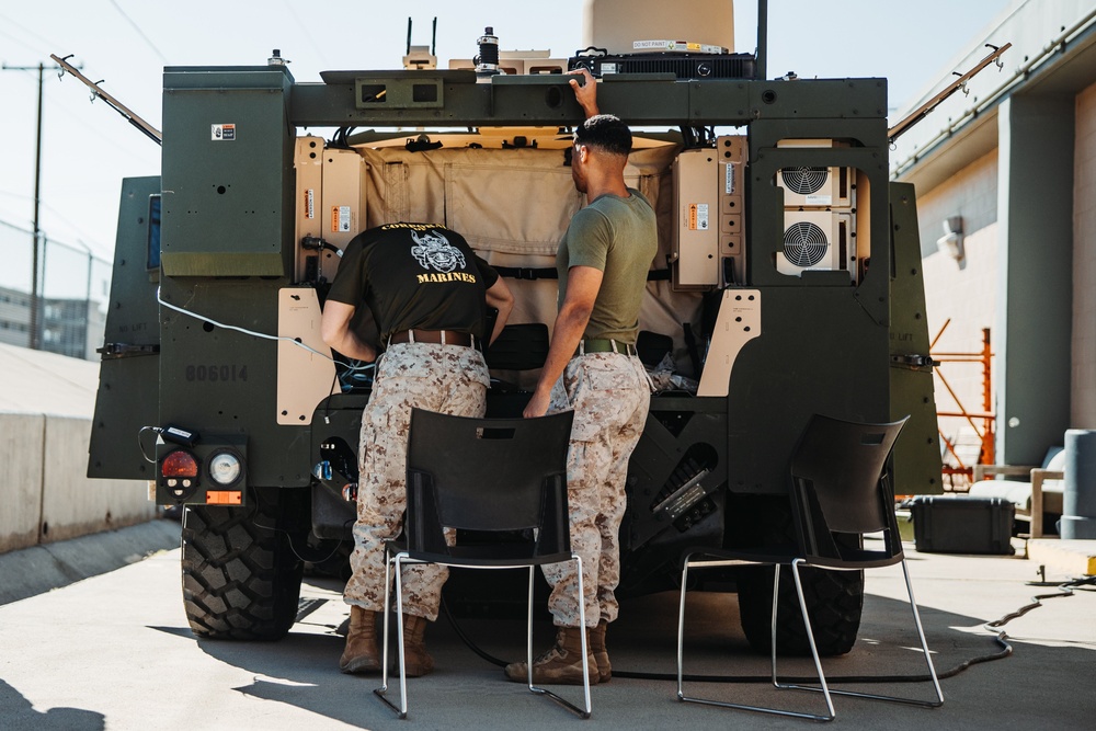 Expeditionary Communications Course Marines set up various network points