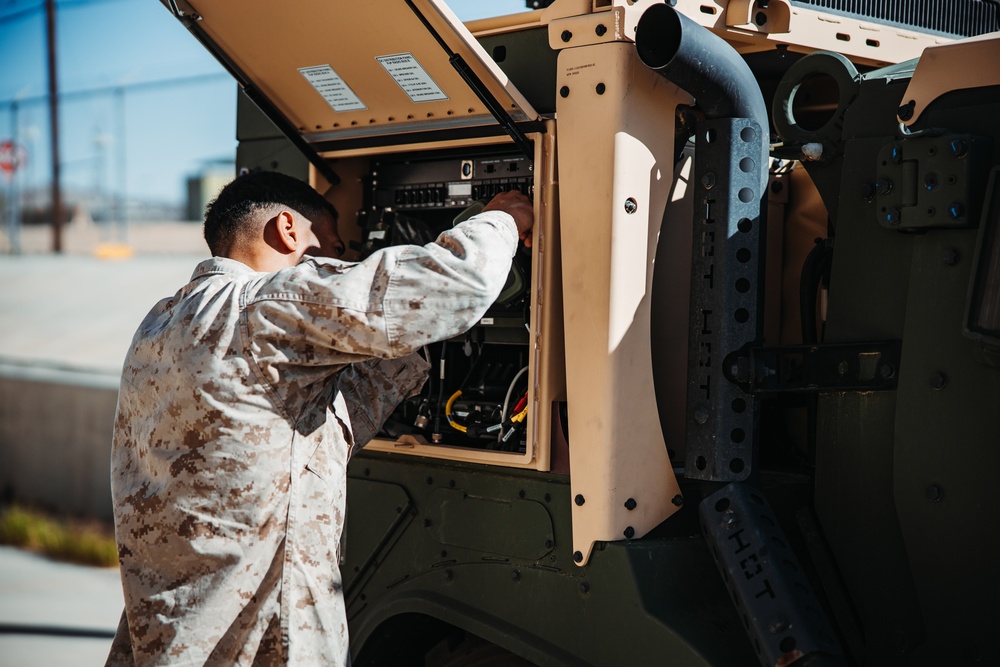 Expeditionary Communications Course Marines set up various network points