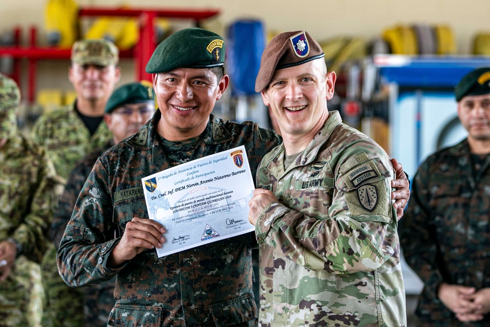 1st Security Force Assistance Brigade discusses military planning with partner nations for exercise CENTAM Guardian 24 phase one