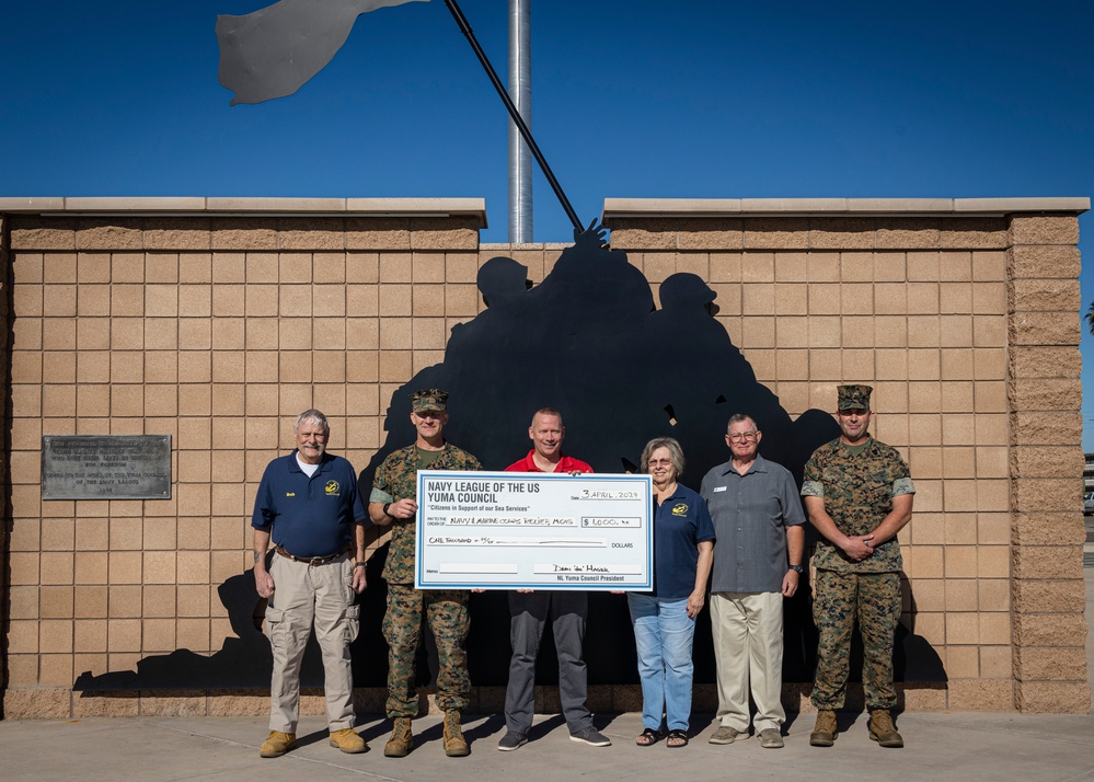 Navy League of the U.S. Yuma Council presents check to Navy Marine Corps Relief Society 2024