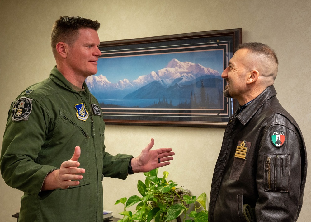 Italian Air Force Detachment Exchanges Gifts with Eielson AFB