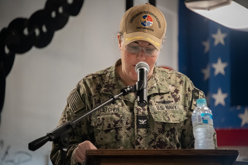 Sailors Assigned to Amphibious Squadron (PHIBRON) 11 Host Change of Command Ceremony