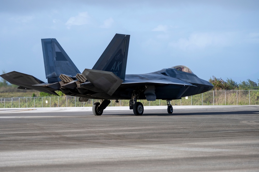 F-22 Raptors launch from Tinian for Agile Reaper 24-1