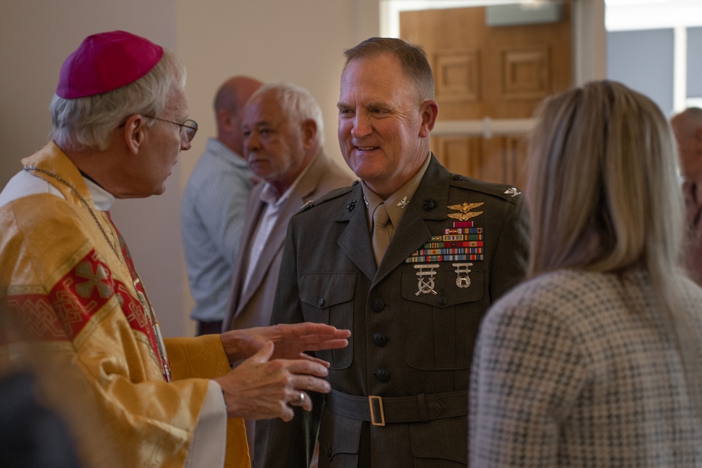 Bishop Richard Spencer visits MCAS Beaufort chapel