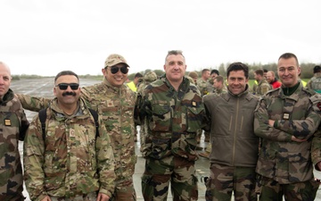 U.S. and French forces repair airfield damage during Exercise RAZORBACK