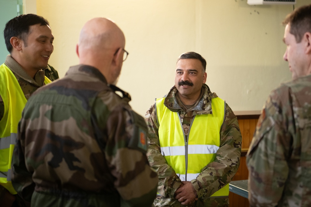 U.S. and French forces repair airfield damage during Exercise RAZORBACK