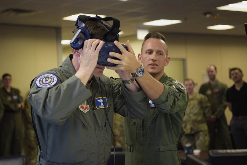 Maj. Gen. David Lyons, Fifteenth Air Force commander, visits Tinker Air Force Base