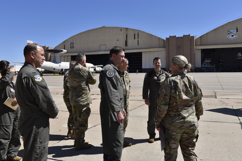 Maj. Gen. David Lyons, Fifteenth Air Force commander, visits Tinker Air Force Base