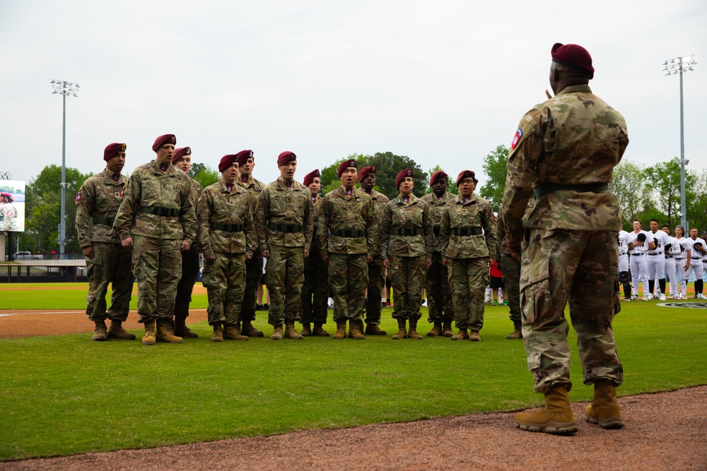 82nd ABN DIV Chorus and Color Guard perform at Segra Stadium