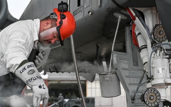 Crew Chief Services Life Support Systems on A-10C Thunderbolt II Aircraft At Selfridge Air National Guard Base