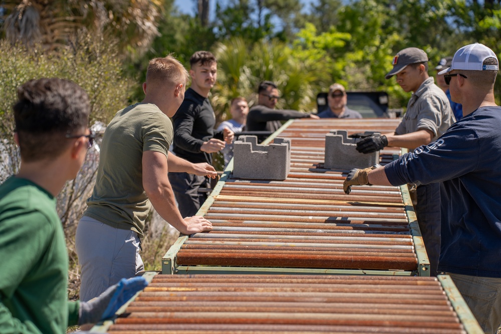 Tri-Command builds oyster castles