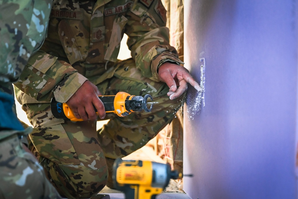 155th Civil Engineer Squadron installs drywall