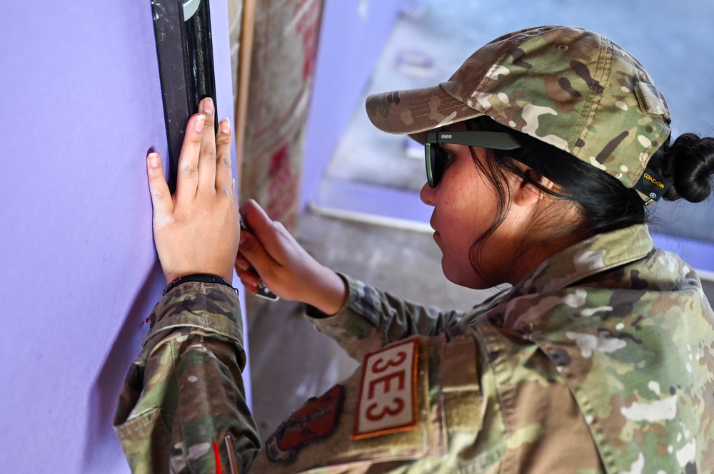 155th Civil Engineer Squadron installs drywall