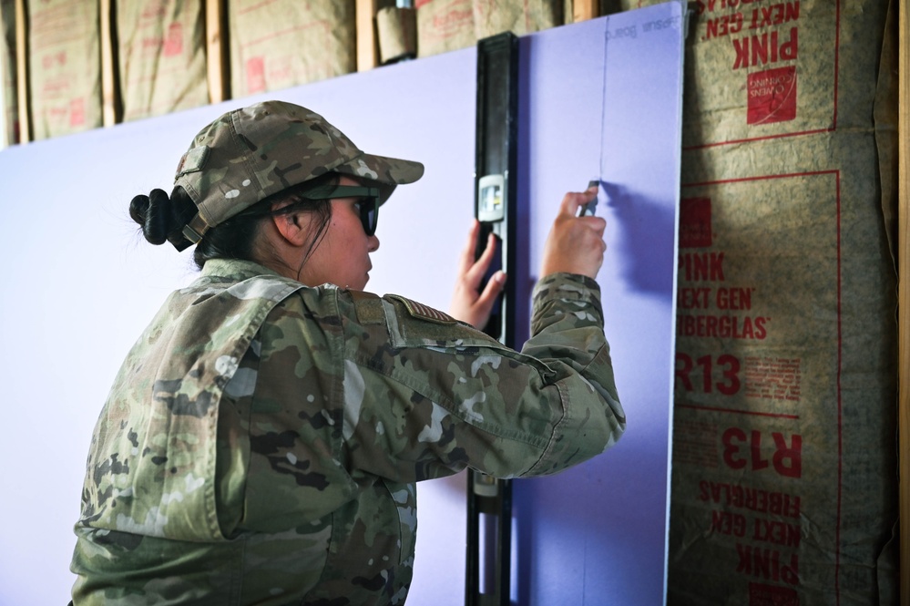 155th Civil Engineer Squadron installs drywall