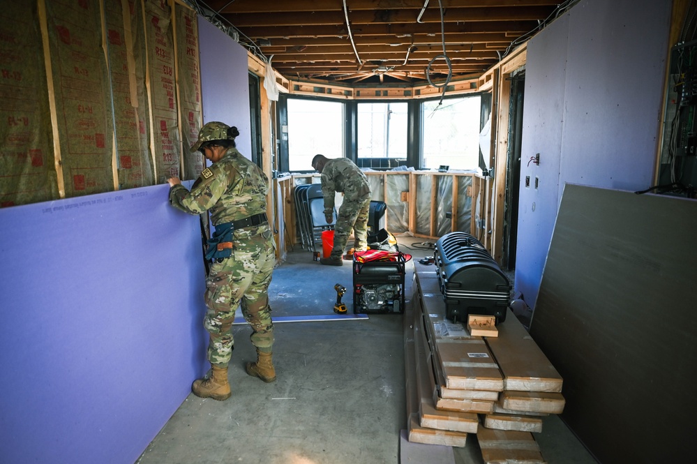 155th Civil Engineer Squadron installs drywall