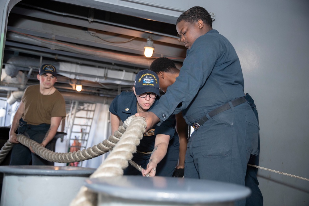 Abraham Lincoln returns to homeport