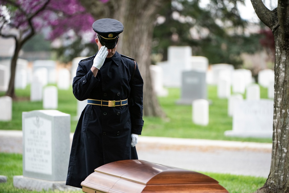 Military Funeral Honors with Funeral Escort are Conducted for U.S. Army Air Forces Sgt. Irving Newman in Section 4