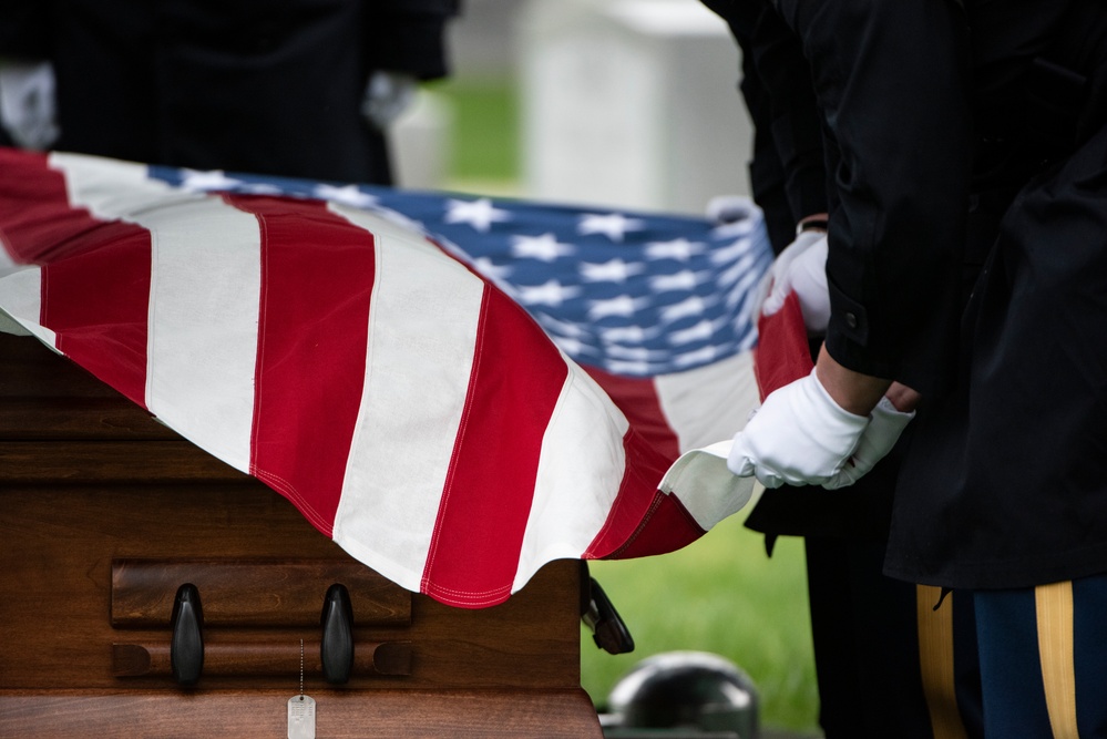 Military Funeral Honors with Funeral Escort are Conducted for U.S. Army Air Forces Sgt. Irving Newman in Section 4