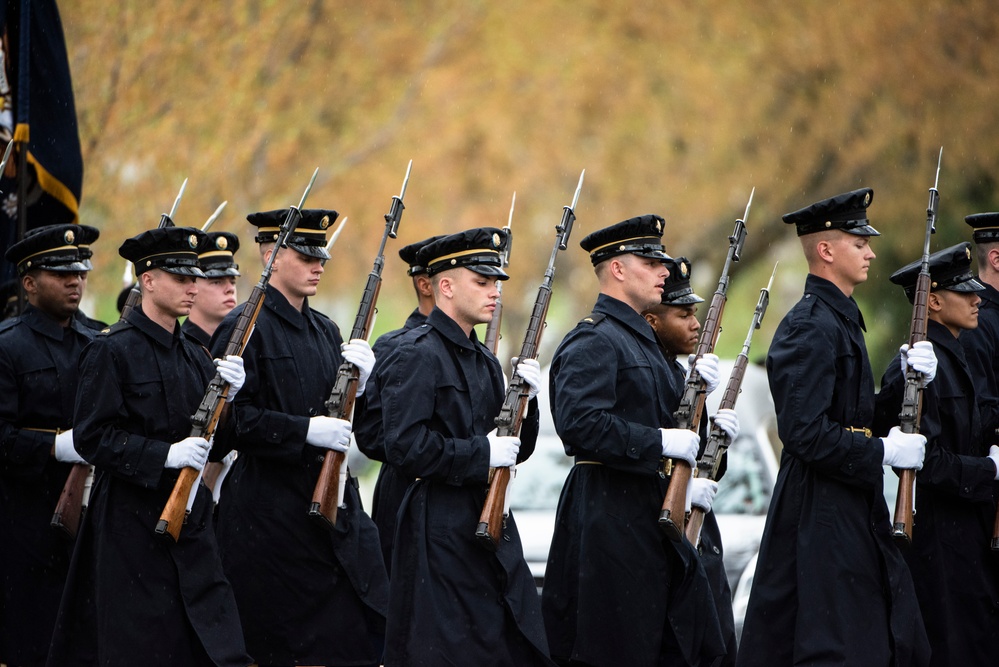 Military Funeral Honors with Funeral Escort are Conducted for U.S. Army Air Forces Sgt. Irving Newman in Section 4