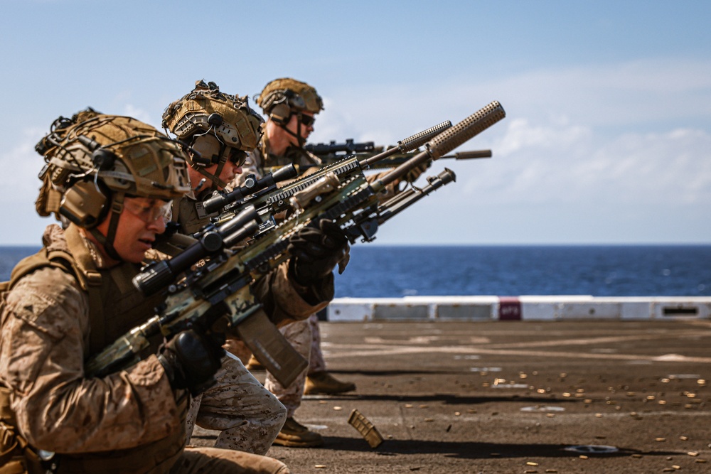 Charlie Co Maintains Rifle Proficiency Aboard USS Somerset