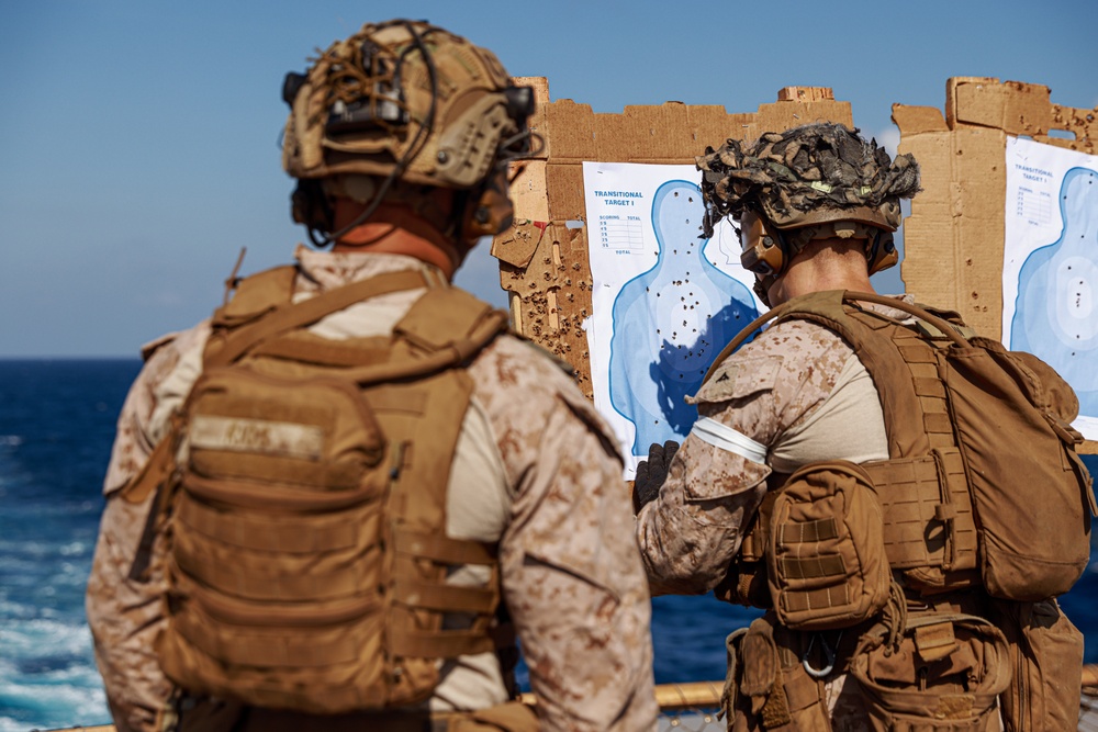 Charlie Co Maintains Rifle Proficiency Aboard USS Somerset