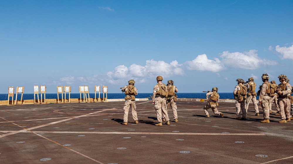 Charlie Co Maintains Rifle Proficiency Aboard USS Somerset