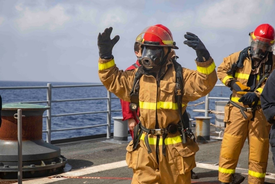 USS Philippine Sea (CG 58) holds a damage control olympics