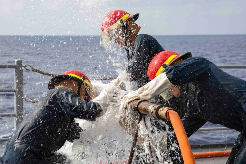 USS Philippine Sea (CG 58) holds a damage control olympics