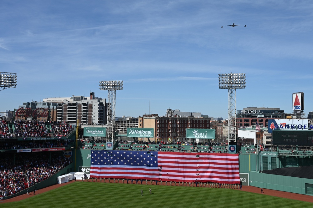 Total Force Airmen participate in MLB opening day in Boston