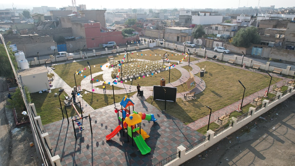 Three Nasiriyah's public parks are reopening to the residents of Dhi Qar after undergoing improvements through the efforts of the Mezan Al-Marah, the Al-Amal Volunteer group, and Kodia Group. With