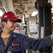Sailors conduct maintenance aboard USS Tripoli