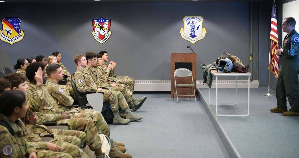 104th Fighter Wing hosts North Providence High School cadets, CT homeschool group for base tour