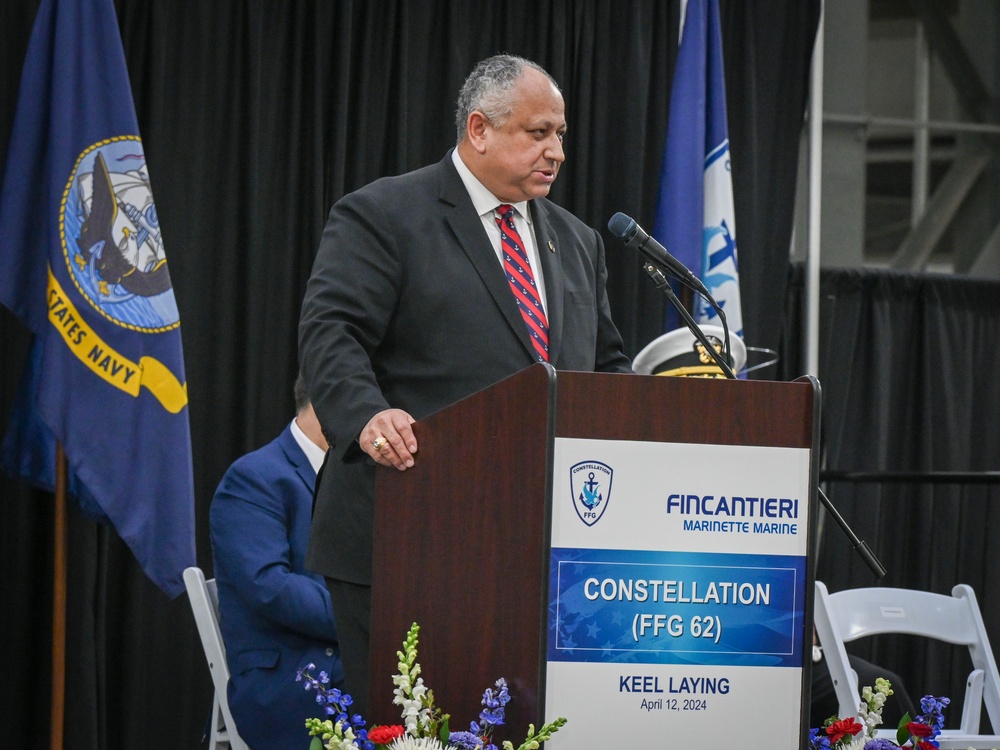 SECNAV Del Toro Gives Remarks at the Keel Laying of the USS Constellation (FFG 62)