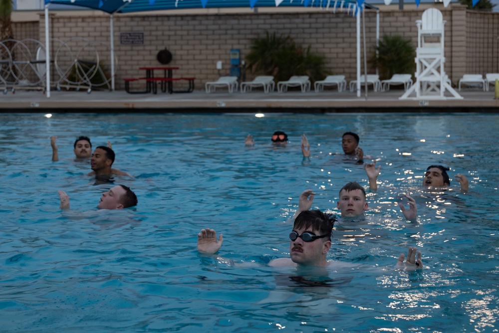 The Expeditionary Communications Course conducts aquatics training