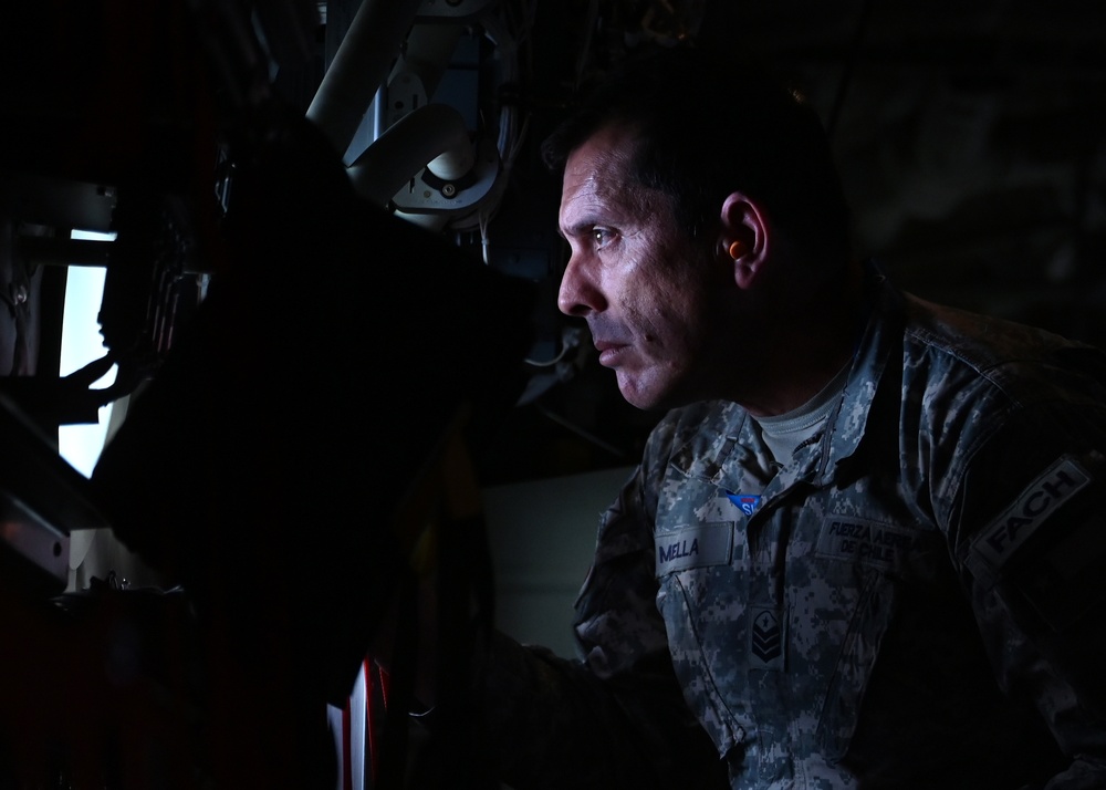 U.S. and Chilean Air Force medics airborne together at FIDAE 2024