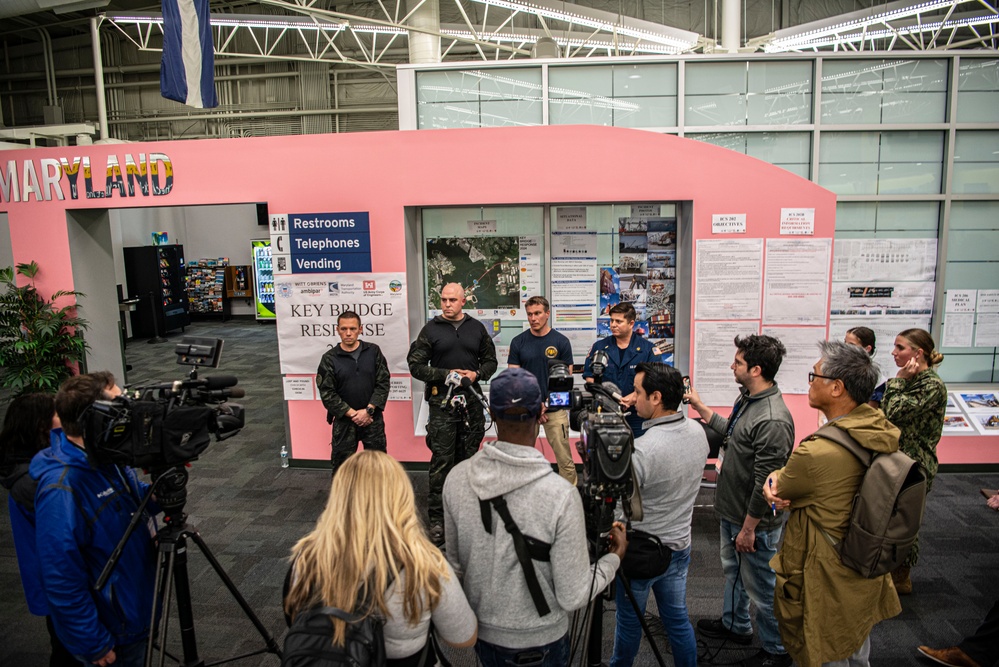 Key Bridge Unified Command hosts media event at Incident Command Post