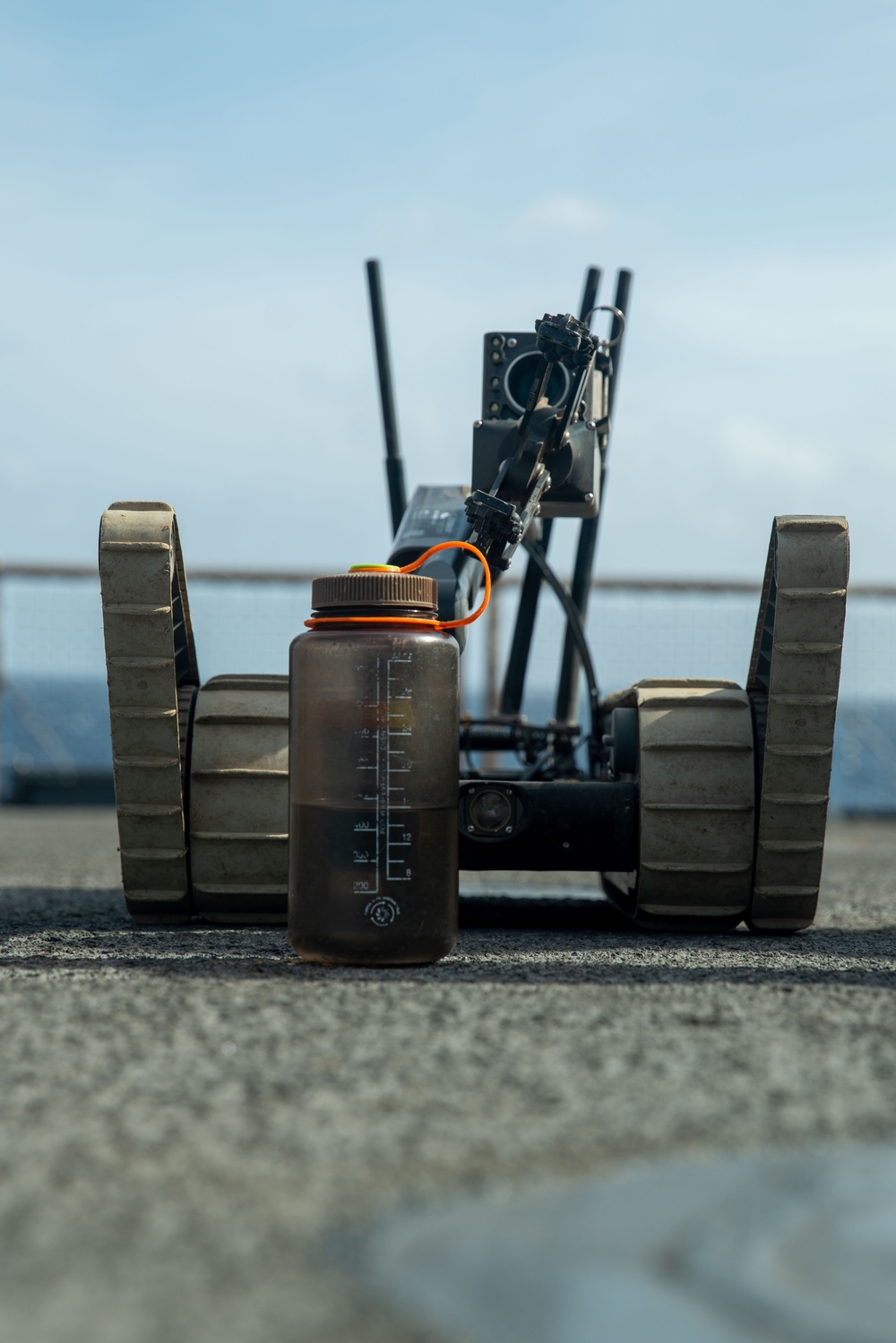 Combat Engineers Train with Ground Robot Aboard Harpers Ferry