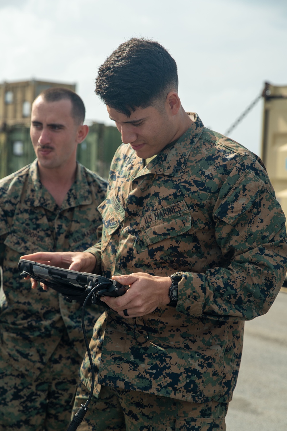 Combat Engineers Train with Ground Robot Aboard Harpers Ferry