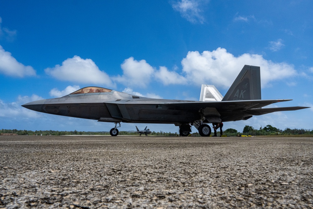 JBER F-22s operate out of Tinian FOS during Exercise Agile Reaper 24-1