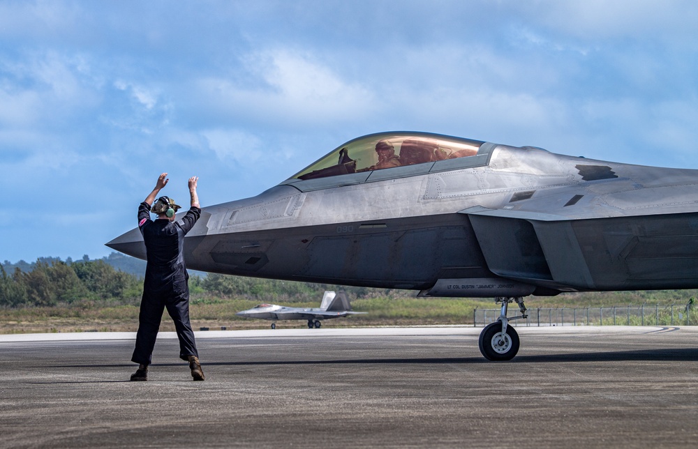 JBER F-22s operate out of Tinian FOS during Exercise Agile Reaper 24-1