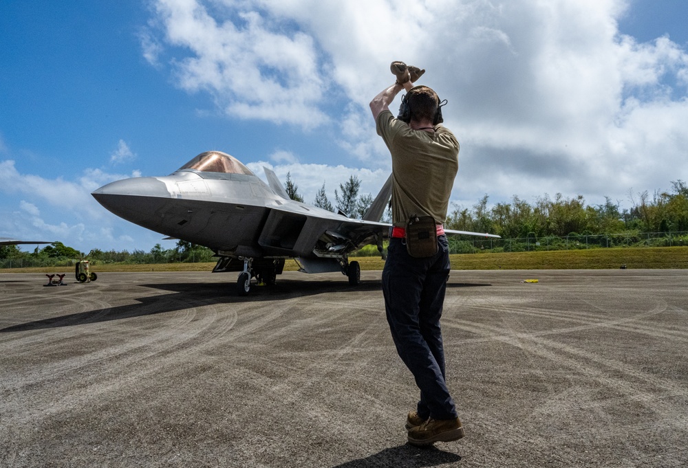 JBER F-22s operate out of Tinian FOS during Exercise Agile Reaper 24-1