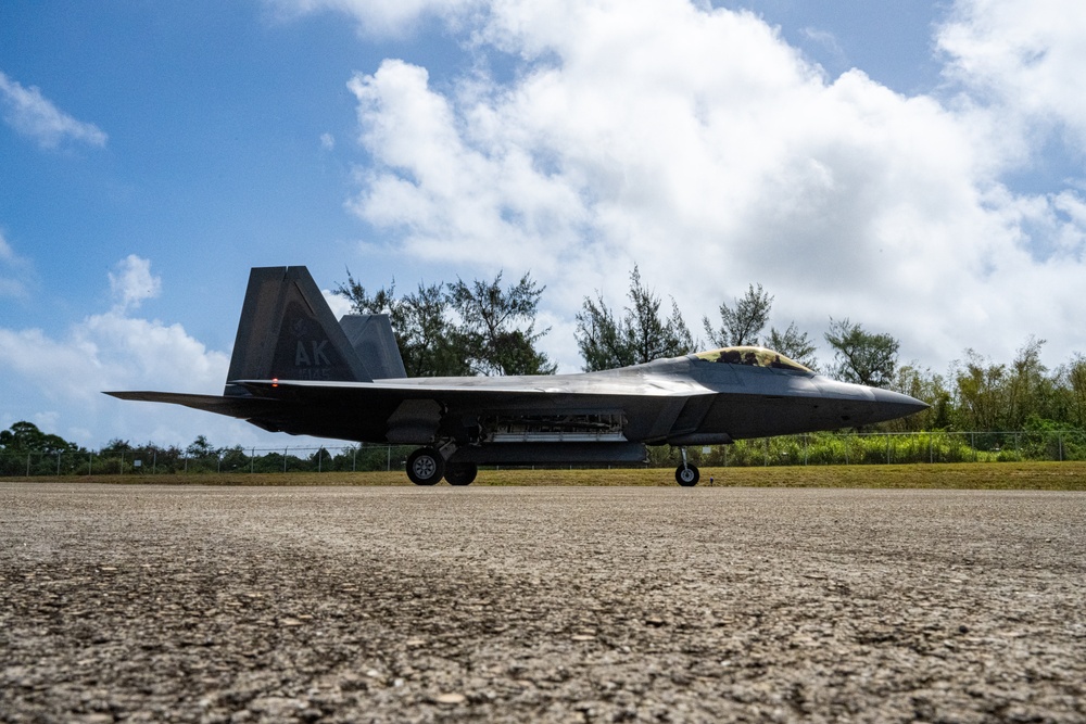 JBER F-22s operate out of Tinian FOS during Exercise Agile Reaper 24-1