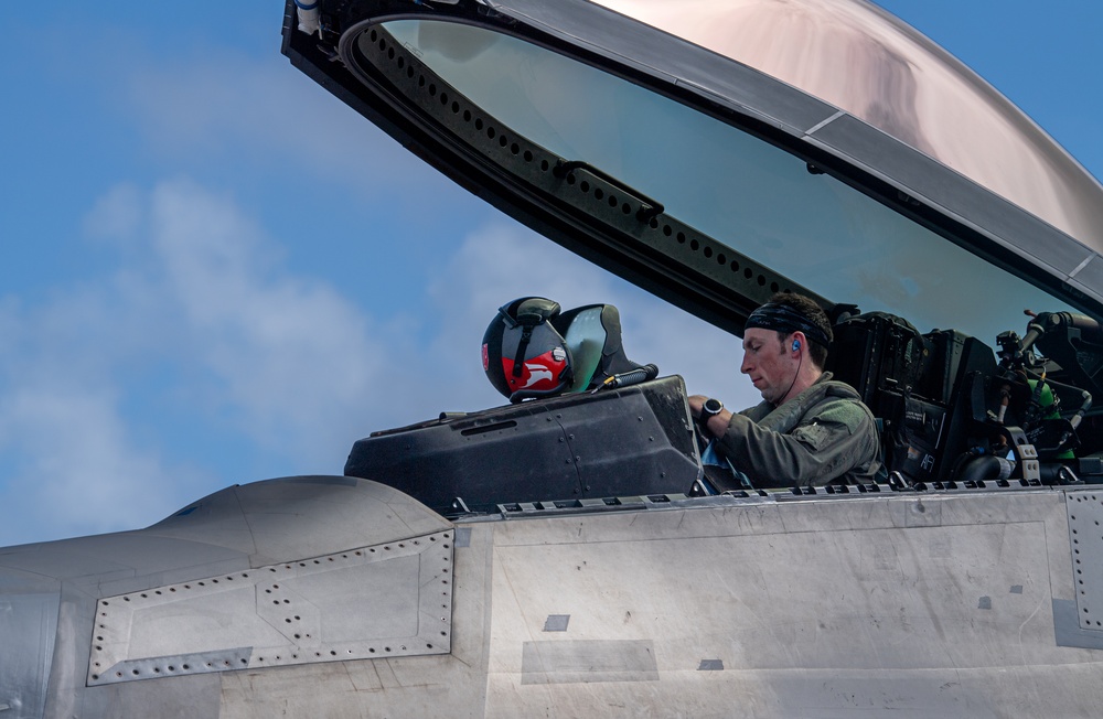 JBER F-22s operate out of Tinian FOS during Exercise Agile Reaper 24-1