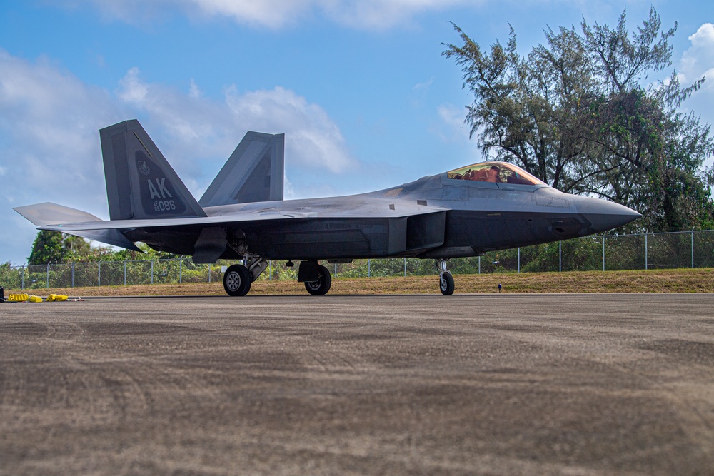 JBER F-22s operate out of Tinian FOS during Exercise Agile Reaper 24-1
