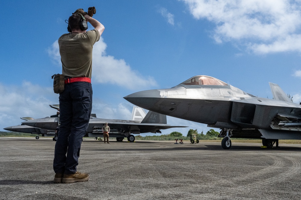 JBER F-22s operate out of Tinian FOS during Exercise Agile Reaper 24-1