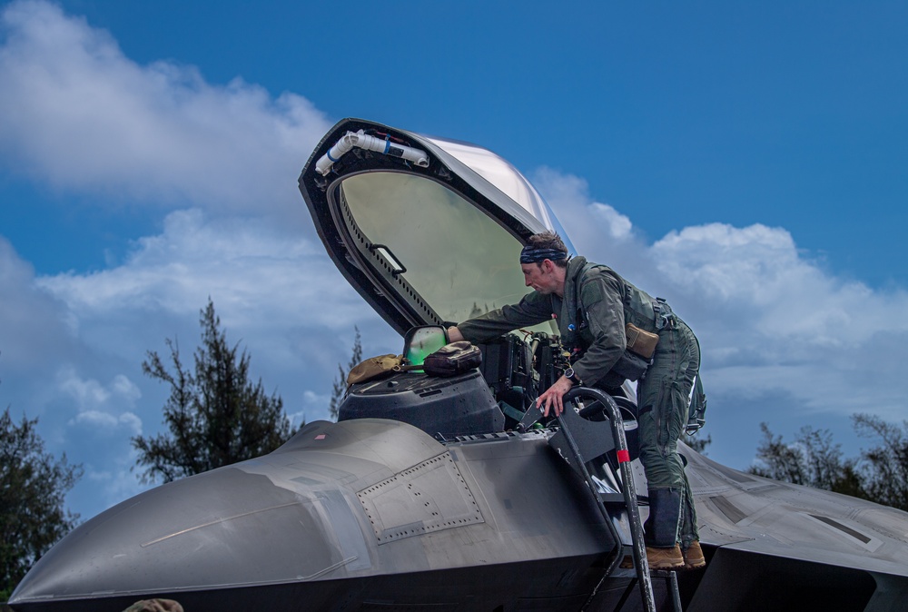 JBER F-22s operate out of Tinian FOS during Exercise Agile Reaper 24-1