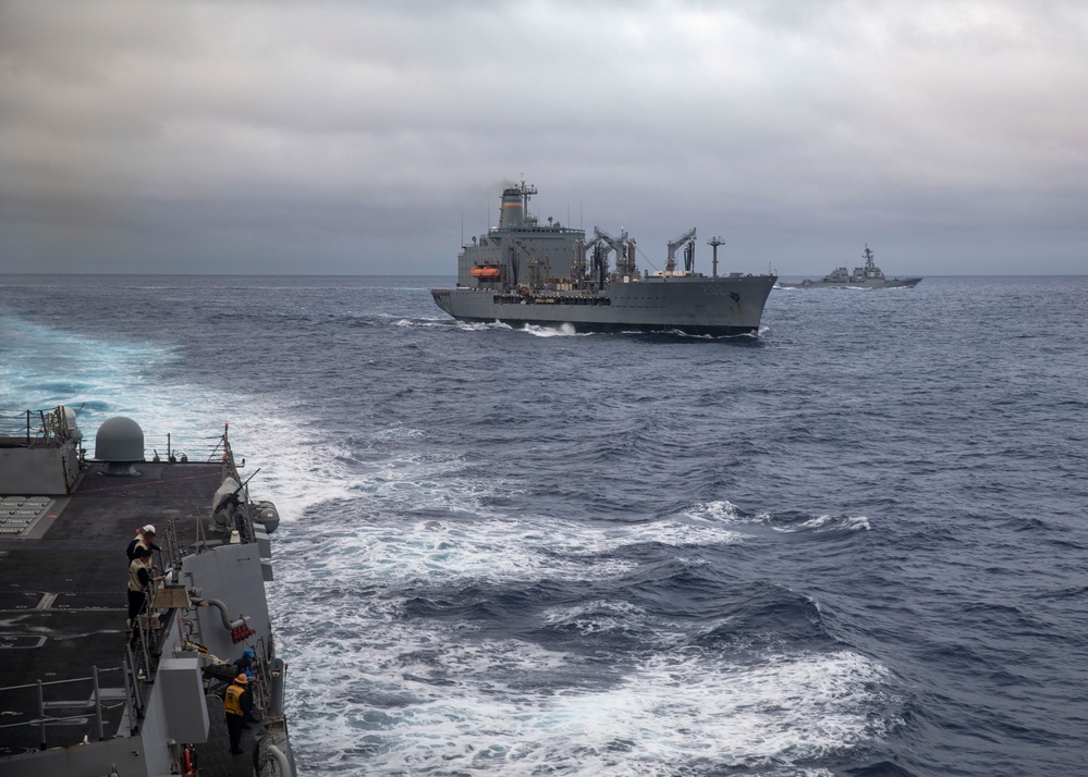 USS Dewey Conducts Replenishment-at-Sea with USNS Yukon