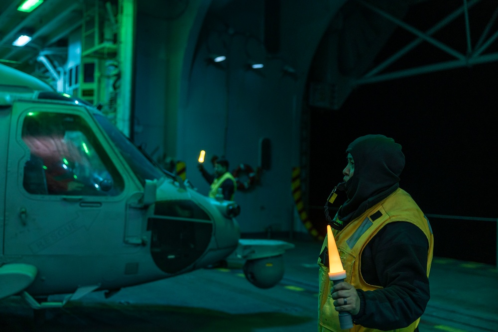 Wasp Sailors Move Aircraft