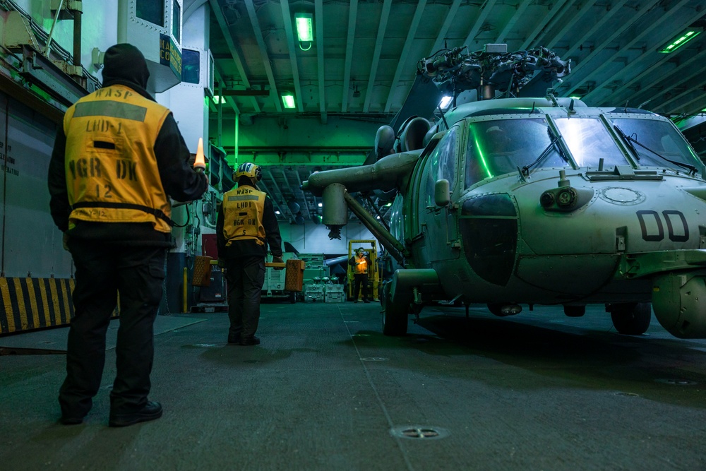 Wasp Sailors Move Aircraft