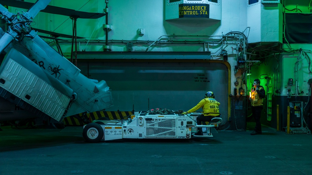 Wasp Sailors Move Aircraft